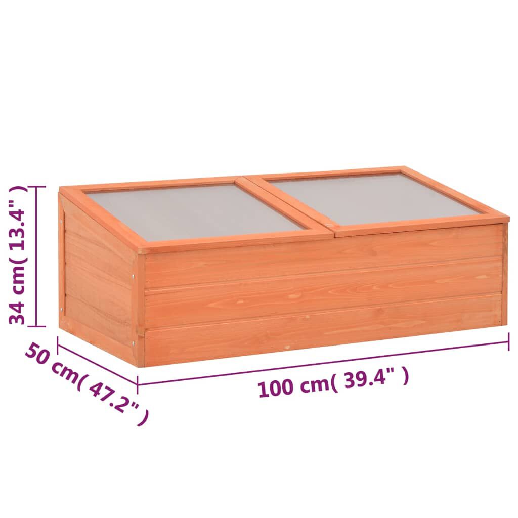 vidaXL دفيئة بيت محمي خشب 100×50×34 سم