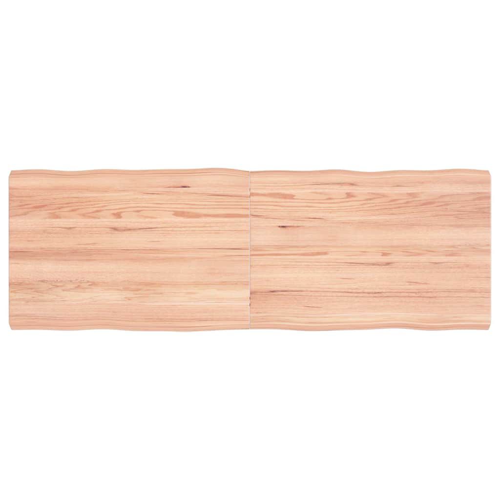 vidaXL سطح طاولة لون بني فاتح 120*40*(2-4) سم خشب صلب معالج وحواف خام