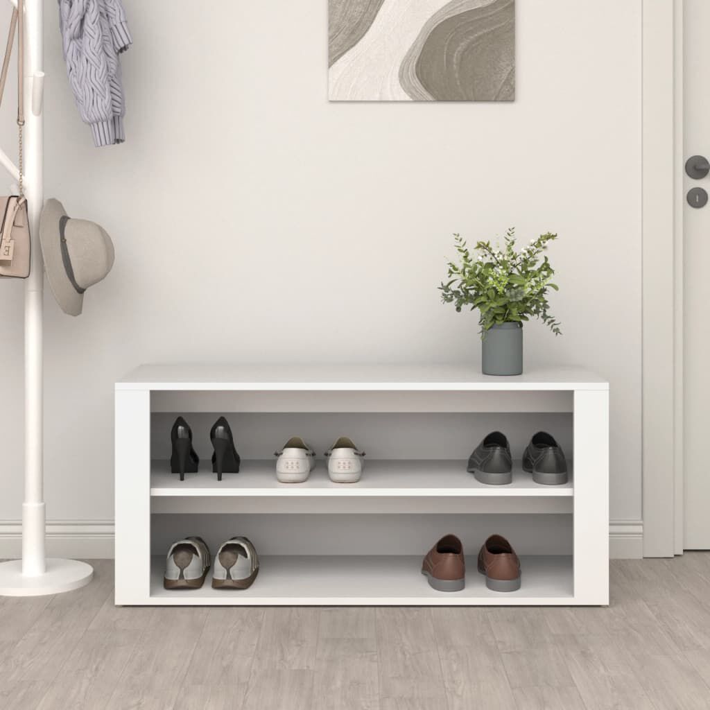 حامل أحذية VidaXL أبيض 100 × 35 × 45 سم من الخشب الصناعي