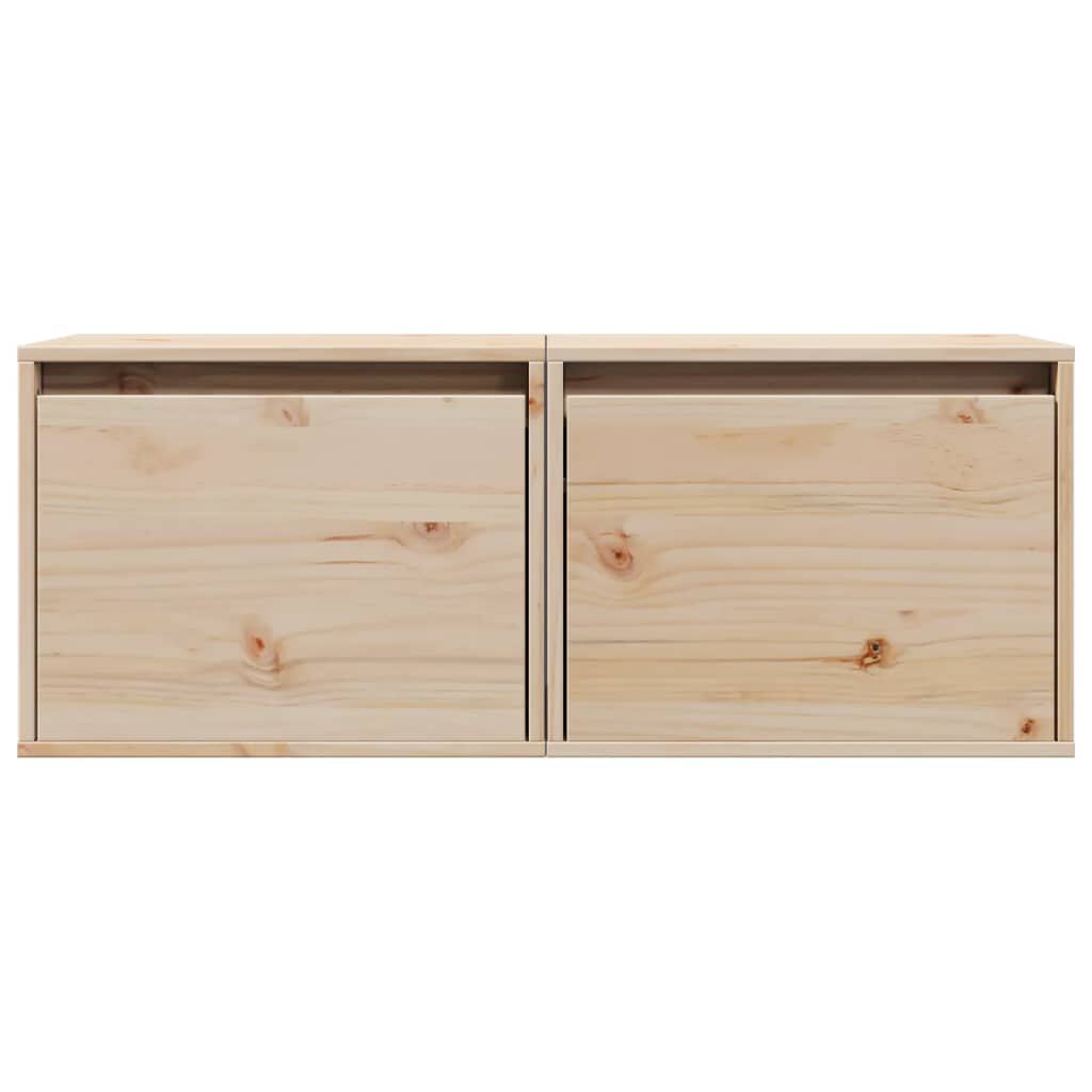 vidaXL خزانات حائط 2ق 35x30x45 سم خشب صنوبر صلب