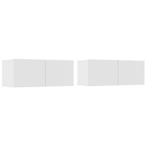 vidaXL خزائن تلفزيون 2ق أبيض 80x30x30 سم خشب صناعي