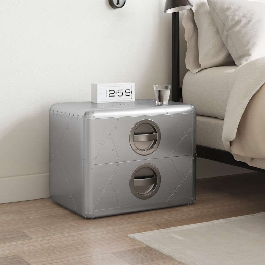 طاولة طرفية vidaXL مع درجين طراز طيار طائرة عتيقة