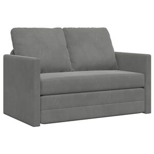 vidaXL سرير أريكة أرضي 2 في 1 لون رمادي داكن 55x204x122 سم مخمل