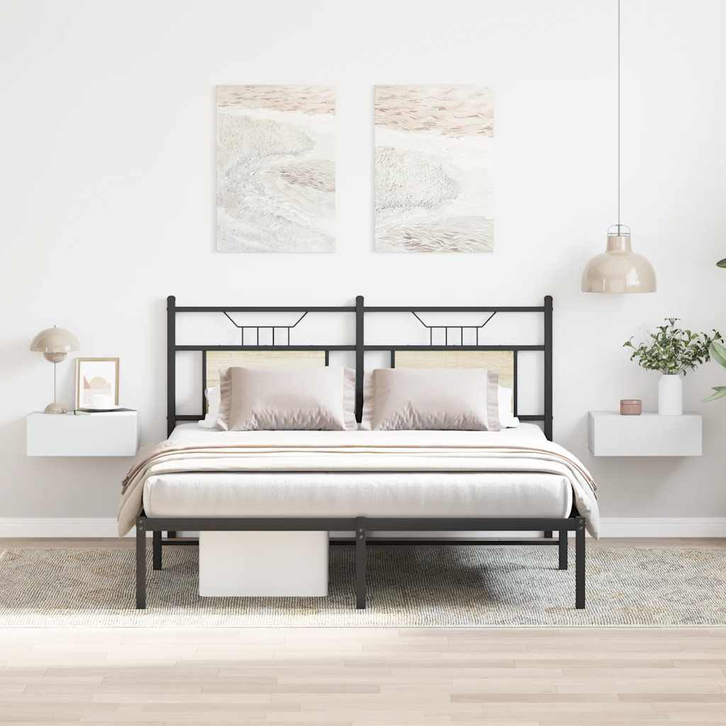 vidaXL منضدات سرير عائمة 2 ق لون أبيض 40×30×15 سم خشب صناعي