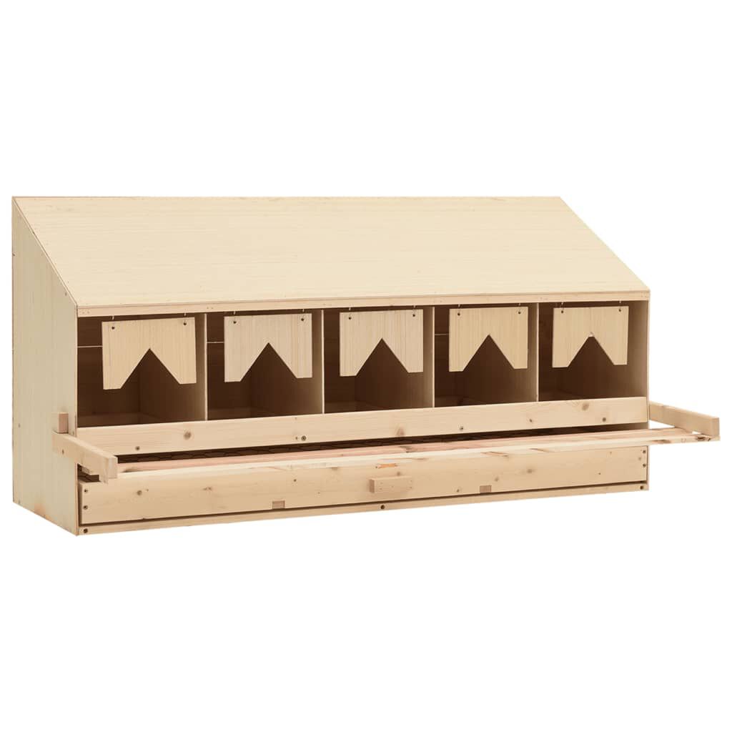 vidaXL عش دجاج 5 حجرات 54x33x117 سم خشب صنوبر صلب