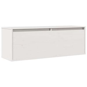 vidaXL خزانة حائط لون أبيض 35x30x100 سم خشب صنوبر صلب