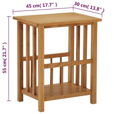 vidaXL طاولة مجلات 45×35×55 سم خشب بلوط صلب