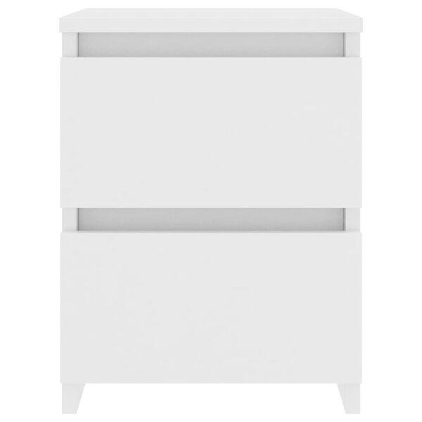 vidaXL خزانات جانب سرير 2 ق لون أبيض 30×30×40 سم خشب صناعي