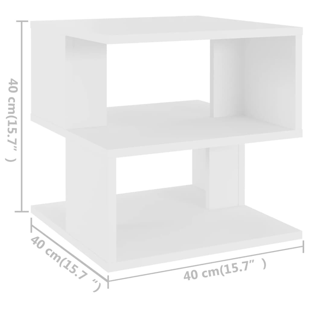 vidaXL طاولة جانبية أبيض 40×40×40 سم خشب صناعي