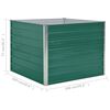 vidaXL حوض حديقة مرتفع 100×100×77 سم فولاذ مجلفن أخضر