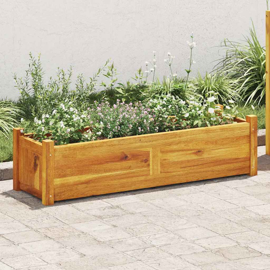 vidaXL حوض حديقة مرتفع خشب أكاسيا صلب 100×30×25 سم