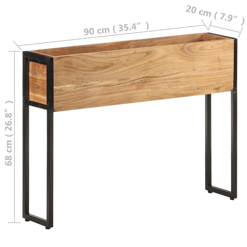 vidaXL حوض زرع 90×20×68 سم خشب أكاسيا صلب