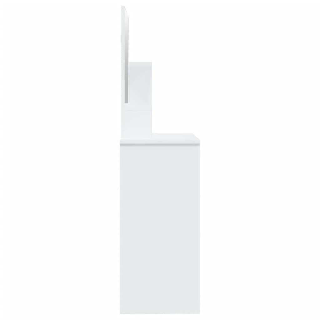 vidaXL طاولة تسريحة مع مرآة أبيض 86.5x35x136 سم