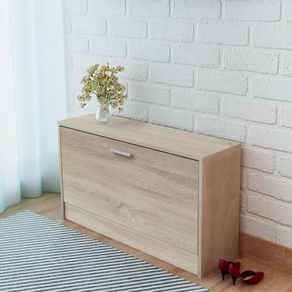 vidaXL مقعد تخزين أحذية أوك 80×24×45 سم