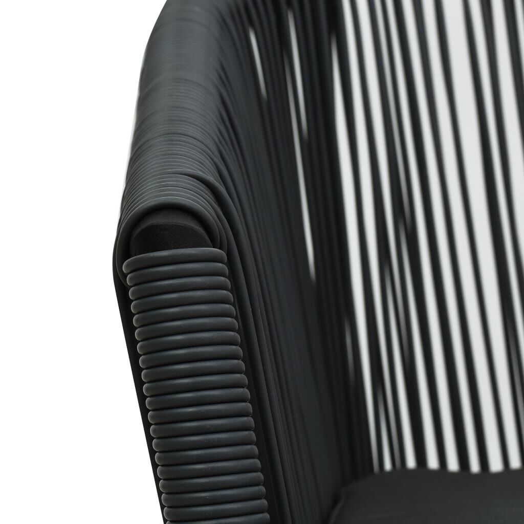 vidaXL كراسي حديقة 2 ق أسود روطان PVC
