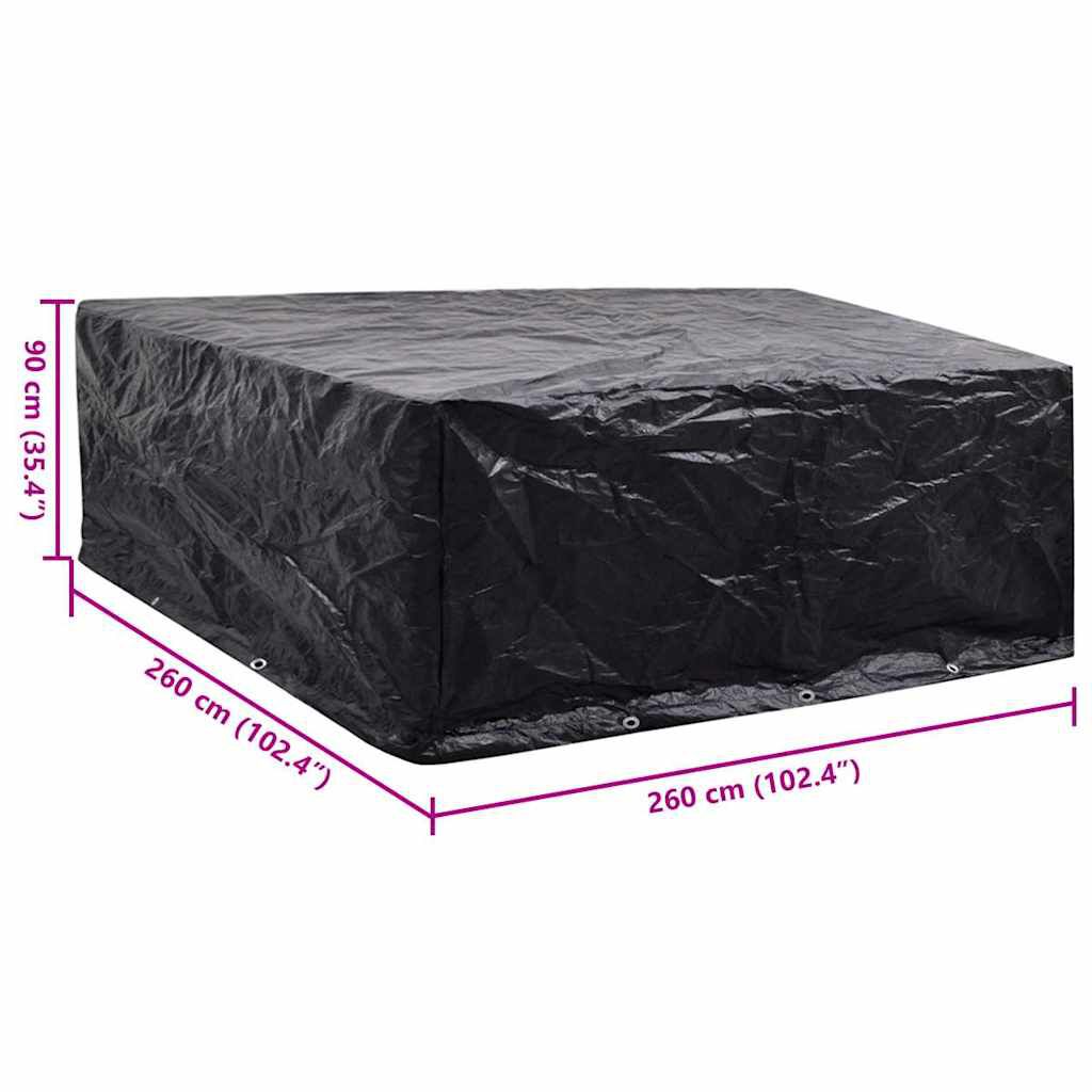 vidaXL غطاء أثاث الحديقة 10 ثقوب 90x260x260 سم