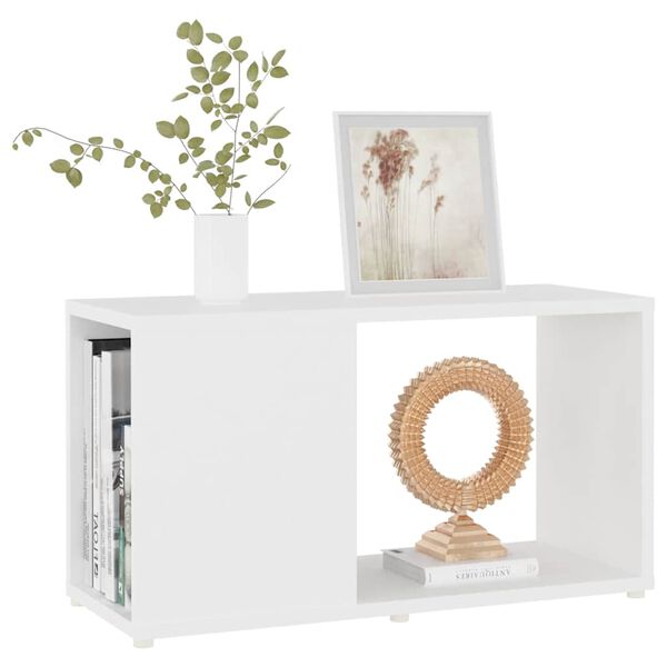 vidaXL خزانة تلفزيون أبيض 60×24×32 سم خشب صناعي