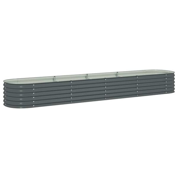 vidaXL حوض حديقة مرتفع 400×80×44 سم فولاذ مجلفن رمادي