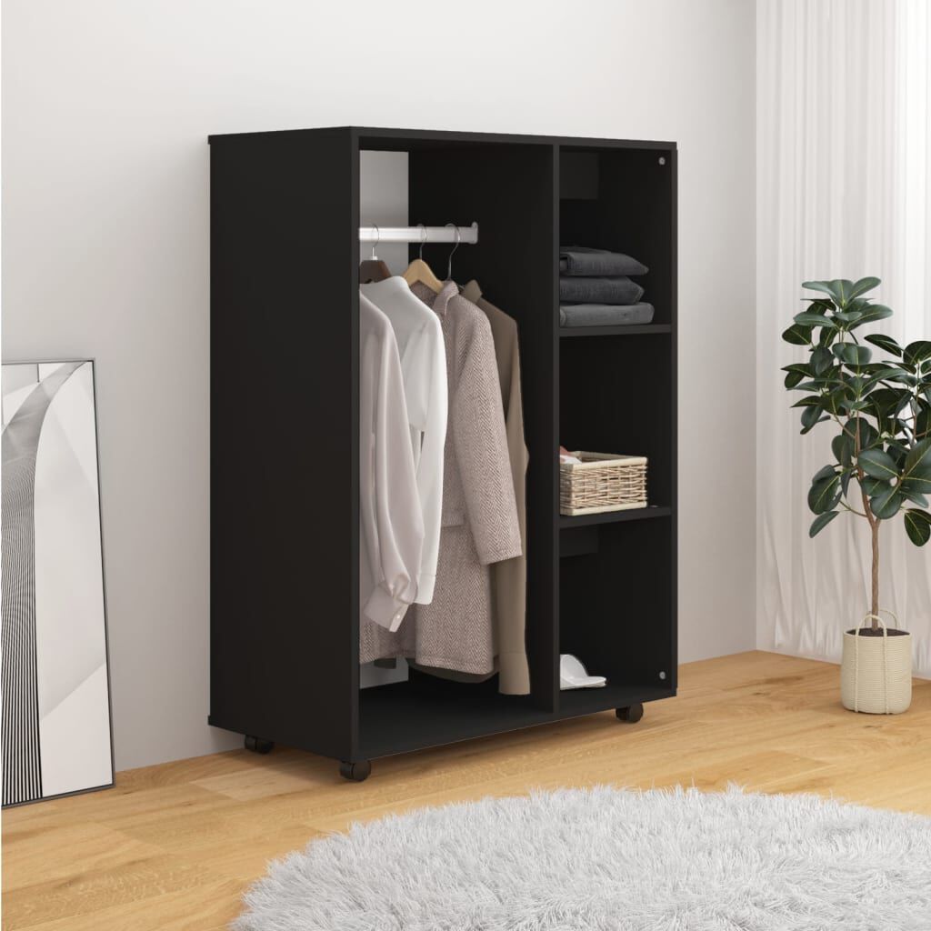 vidaXL دولاب ملابس أسود 80×40×110 سم خشب صناعي