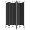 vidaXL مقسم غرفة 5-ألواح أسود 200×220 سم قماش