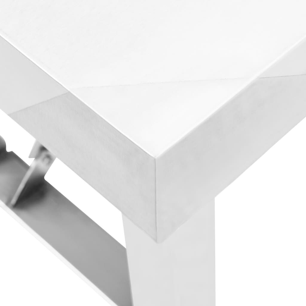 vidaXL طاولة عمل للمطبخ قابلة للطي 85×60×80 سم إستانلس ستيل