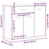 vidaXL خزانة جانبية لون أبيض 88×30×70 سم خشب صناعي