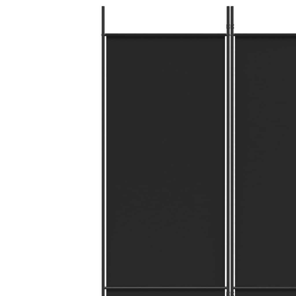 vidaXL مقسم غرفة 3-ألواح أسود 150×220 سم قماش