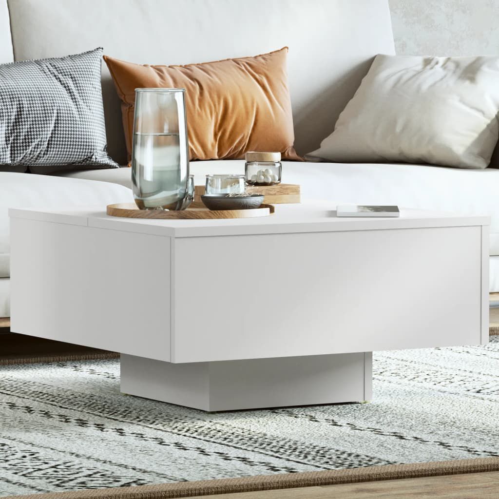 vidaXL طاولة قهوة أبيض 60×60×31.5 سم خشب صناعي