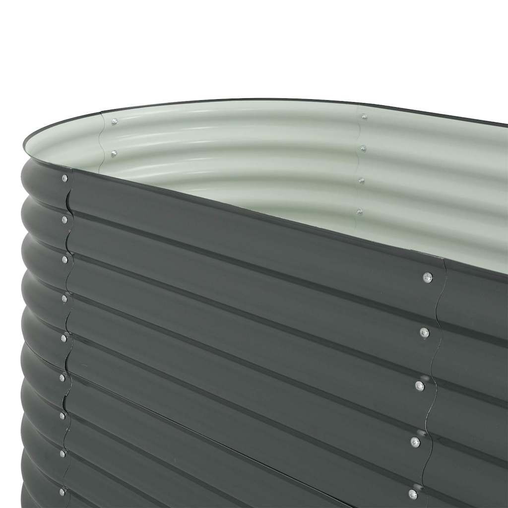 vidaXL حوض حديقة مرتفع 400×80×81 سم فولاذ مجلفن رمادي