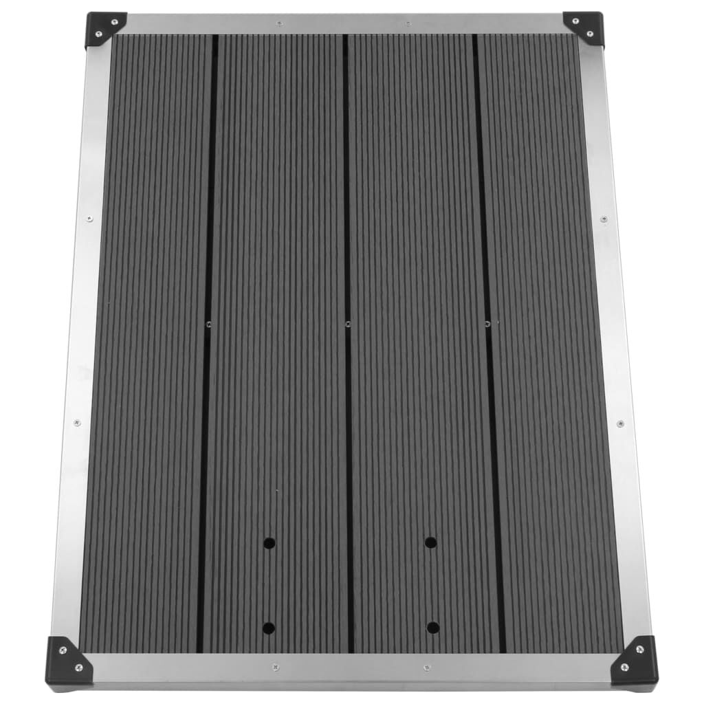 vidaXL قاعدة دُش خارجي WPC فولاذ مقاوم للصدأ 80×62 سم رمادي