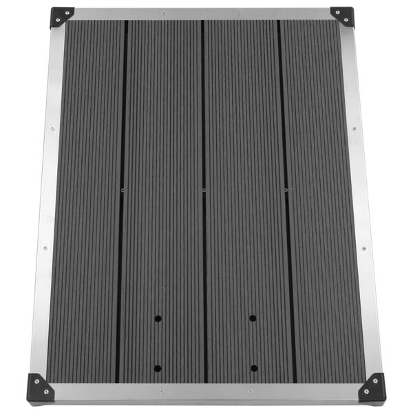 vidaXL قاعدة دُش خارجي WPC فولاذ مقاوم للصدأ 80×62 سم رمادي