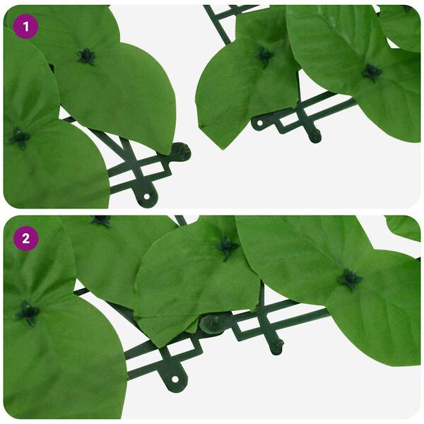 vidaXL ساتر شرفة مع أوراق شجر خضراء 400×100 سم