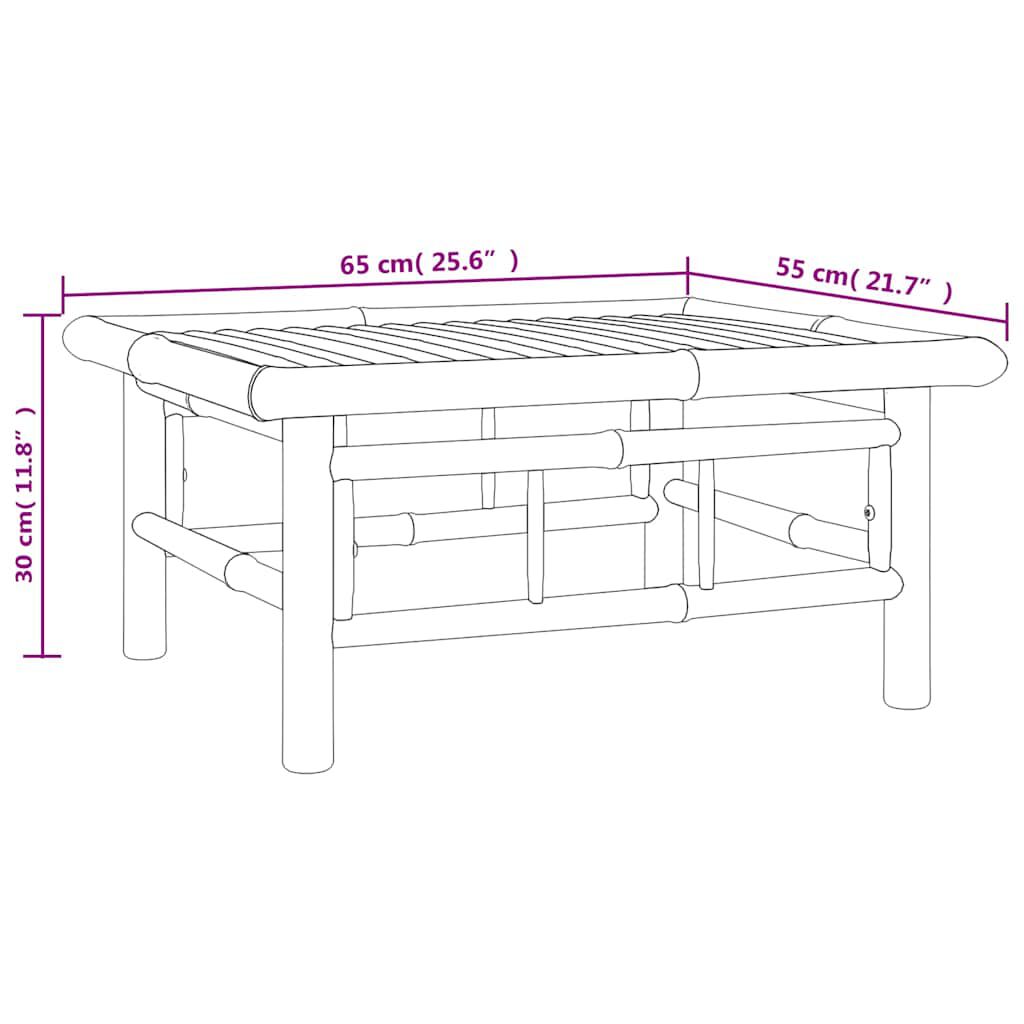 vidaXL طاولة حديقة 30x65x55 سم خيزران