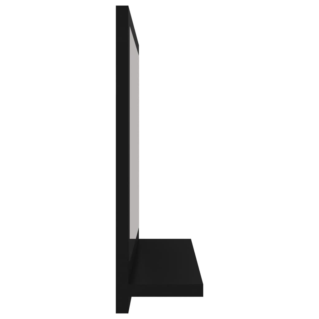 vidaXL مرآة حمام لون أسود 40×10.5×37 سم خشب صناعي