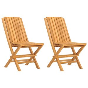 vidaXL 2 كرسي حديقة قابل للطي 47x47x89 سم خشب ساج صلب