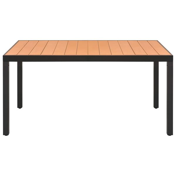 vidaXL طقم سفرة للحديقة 7 قطع لون أسود وبني