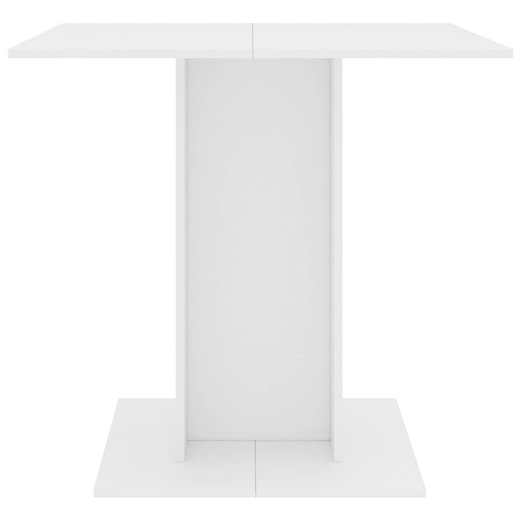 vidaXL طاولة طعام لون أبيض 80×80×75 سم خشب صناعي