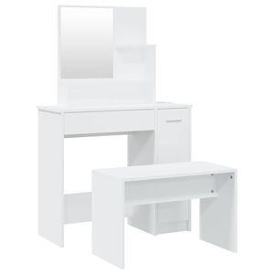 طقم طاولة تسريحة VidaXL أبيض 86.5x35x136 سم