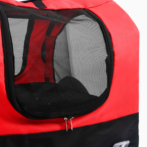 vidaXL عربة دراجة 2 في 1 للحيوانات الأليفة وعربة ركض لون أحمر وأسود