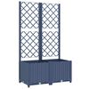 vidaXL حوض حديقة مع تعريشة أزرق رمادي 80×40×136 سم PP