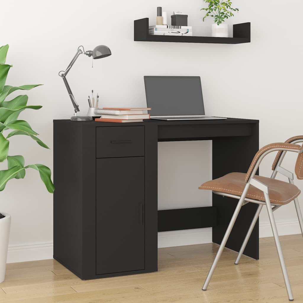 vidaXL مكتب أسود 75x49x100 سم خشب صناعي