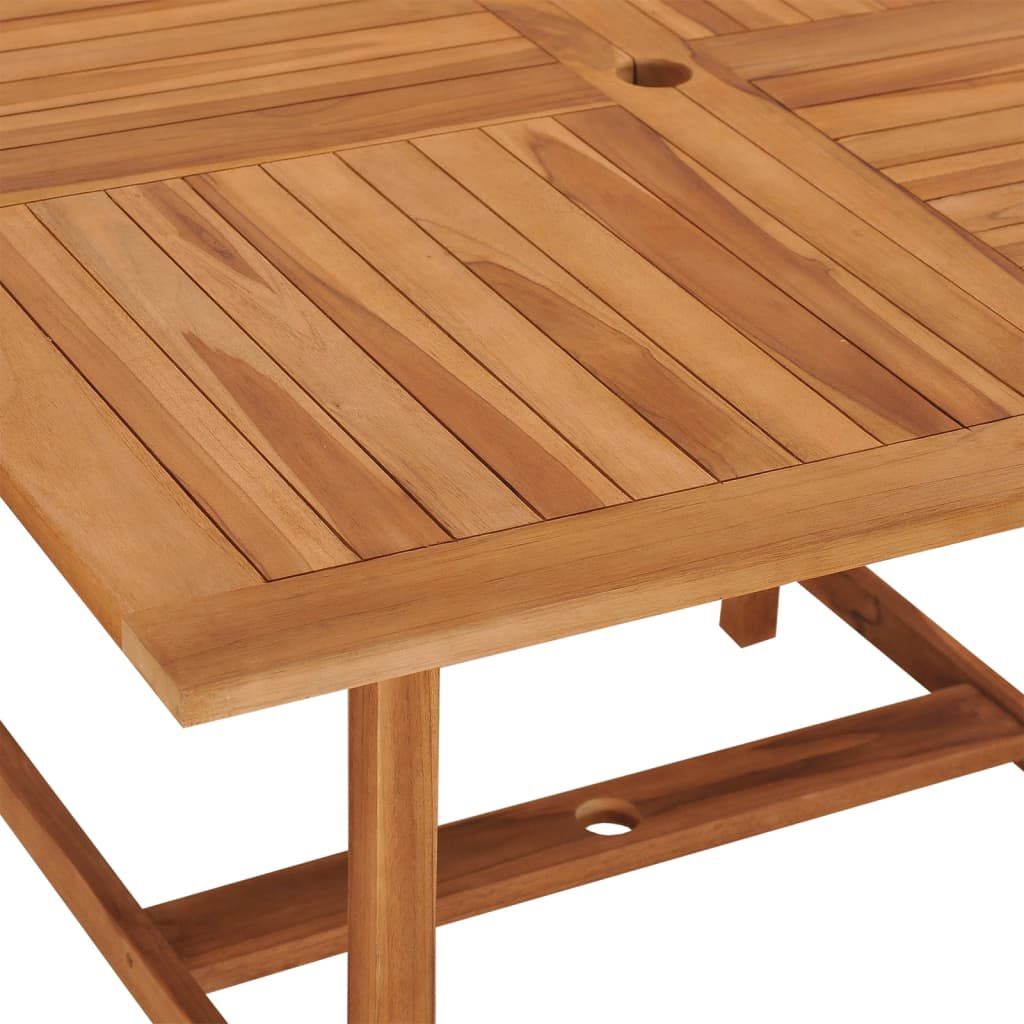 vidaXL طاولة سفرة حديقة 75x110x110 سم خشب ساج صلب