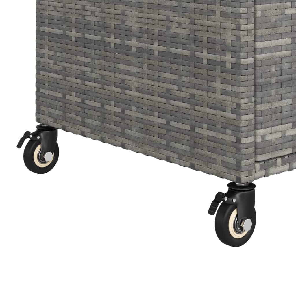 vidaXL عربة بار مع درج رمادي 100×45×97 سم بولي روطان