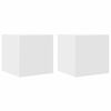 vidaXL خزانات تلفزيون جدارية 2 قطع أبيض 30x30x30.5 سم
