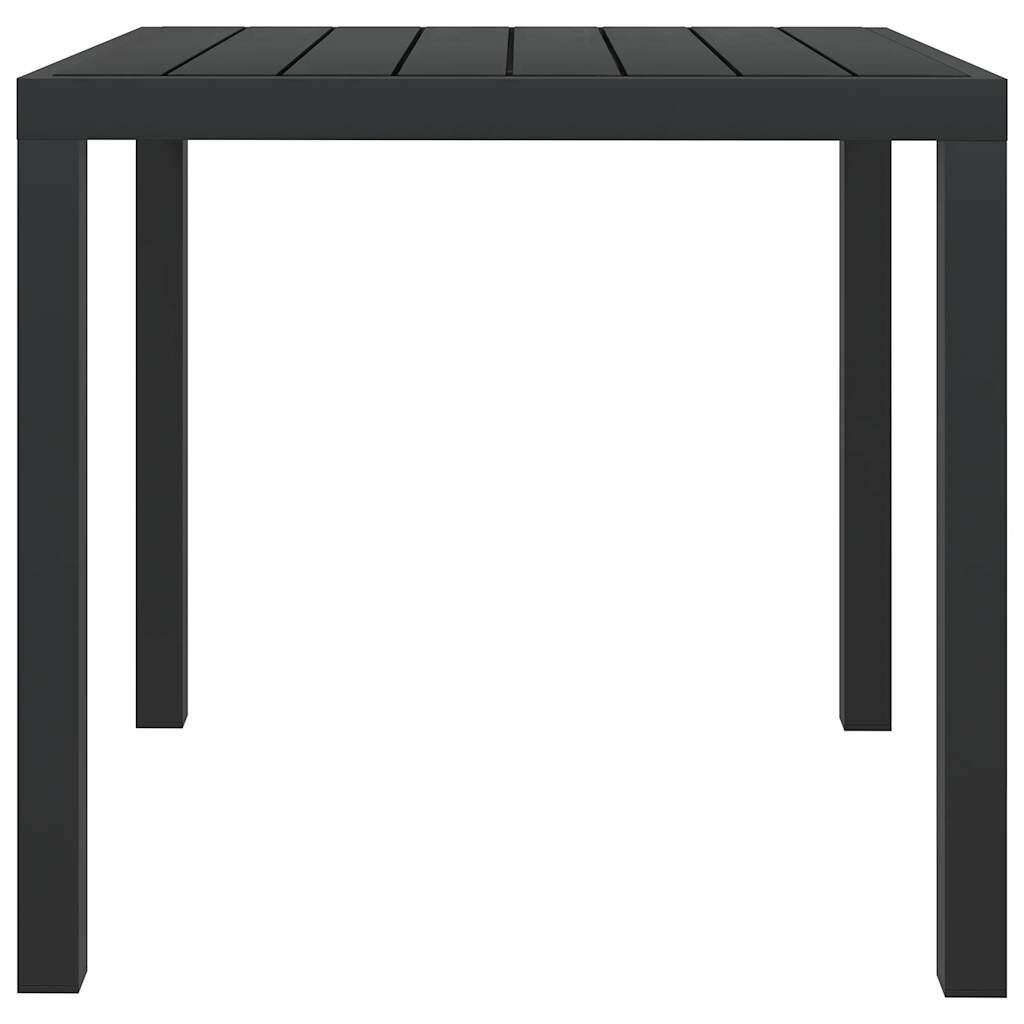 vidaXL طاولة حديقة أسود 80×80×74 سم ألومنيوم وخشب WPC