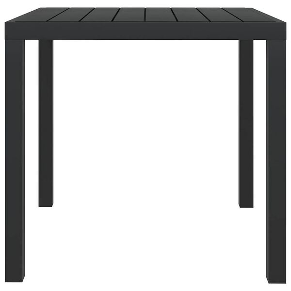 vidaXL طاولة حديقة أسود 80×80×74 سم ألومنيوم وخشب WPC