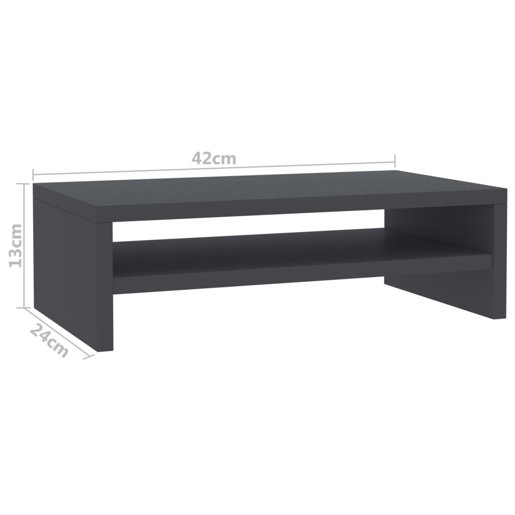 vidaXL حامل شاشة رمادي 42×24×13 سم خشب مضغوط