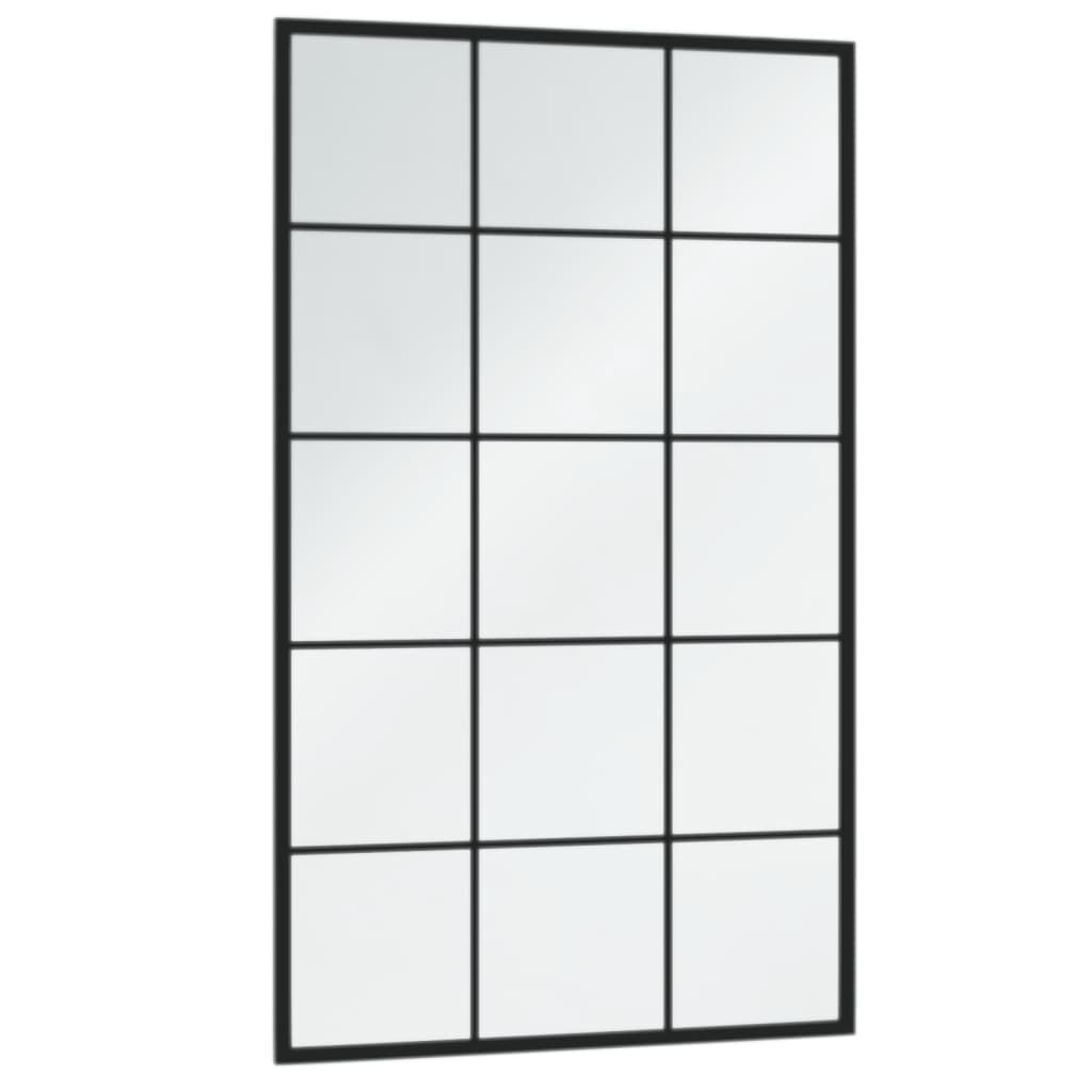 vidaXL مرآة حائط لون أسود 60x100 سم معدن