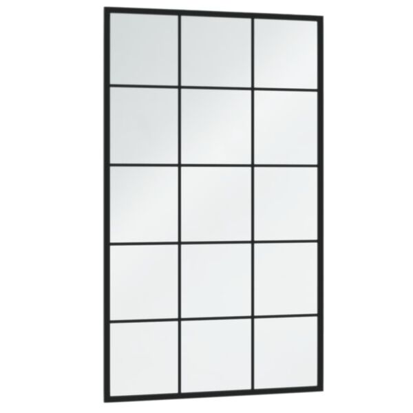 vidaXL مرآة حائط لون أسود 60x100 سم معدن