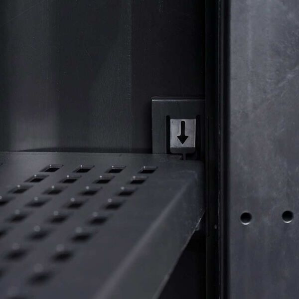 vidaXL خزانة تخزين للحديقة مع رف واحد أسود ورمادي